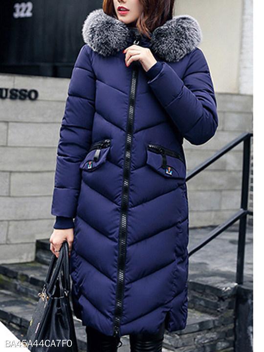 Women Hooded Quilted Longline Pocket Padded Coat