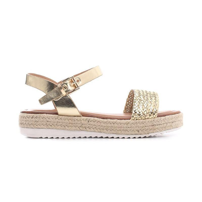 Women Flat Heel Buckle Espadrille Sandals Open Toe Casual Shoes