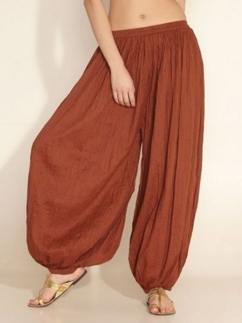 Paneled Solid Cotton Acrylic Plain Natural Pants