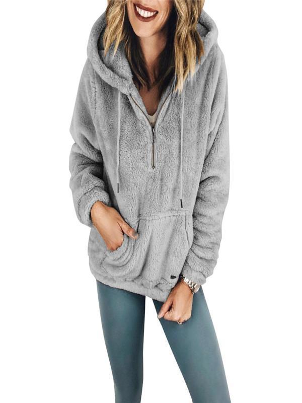 Casual Hooded Collar Zipper Hoodies