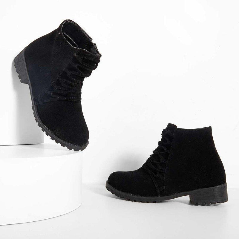 Women Fashion Ankle Boots Faux Suede Zipper Boots